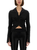 Versace Jeans Couture Shirt With Ruffles And "Institutional Logo"