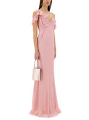 Self Portrait Long Dress With Floral Appliqués