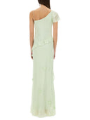 Self Portrait Long Dress With Floral Appliqués