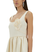 Self Portrait Midi Dress With Floral Appliqués