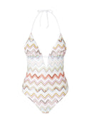 Missoni Zick Zag Lamé ein Stück Badeanzug