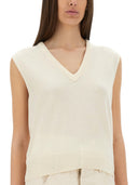 Maison Margiela V chaleco de lana de cuello