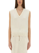 Maison Margiela V chaleco de lana de cuello