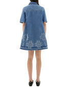 Ganni Mini Robe avec broderie Sangallo