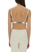 Rabanne Laminated Pleated Satin Top