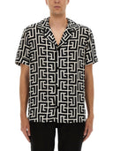 Camisa de pijama de estampado de Balmain Monogram