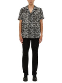 Camisa de pijama de estampado de Balmain Monogram
