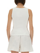 Casablanca Ribbed Cotton Tank Top