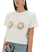 Magda Butrym T Shirt مع حمالة الصدر الكروشيه