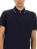 Paul Smith Cotton Polo -Hemd mit Reißverschluss