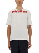 Marni -Baumwoll -T -Shirt mit Maxi -Druck