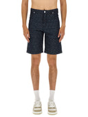 Fendi ff jacquard denim shorts