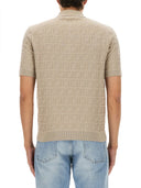 Fendi Ff Cotton Knit Polo Shirt