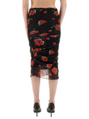 Jupe à maille florale de jean moschino