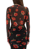 モスキーノジーンズフローラルメッシュトップ