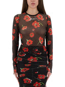 モスキーノジーンズフローラルメッシュトップ