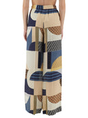 Pantalones de seda con estampado de mosaico Fendi