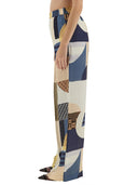 Pantalones de seda con estampado de mosaico Fendi
