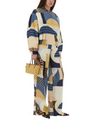 Chaqueta de bombardero de seda fendi con estampado de mosaico