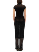 Jean Paul Gaultier Mesh Kleid mit gefährterem Logo