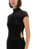 Jean Paul Gaultier Mesh Kleid mit gefährterem Logo