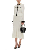 Vestido de midi de punto perforado de autorretrato