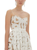Robe midi brodée à autoportrait avec arc