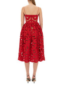 Vestido midi bordado de autorretrato con arco