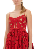 Vestido midi bordado de autorretrato con arco