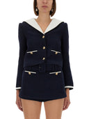 Chaqueta de boucle de autorretrato con escote contrastante