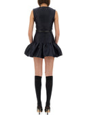 Autoportrait taffeta mini robe