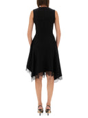 Alexander Mc Queen Asymmetrical Dress With Lace Detailing