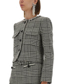 Self Portrait Houndstooth Jacket With Crystals