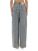 Jeans de autorretrato con rehinestone arcos