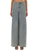 Jeans de autorretrato con rehinestone arcos