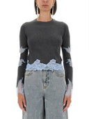 Self Portrait Jersey With Lace Inserts