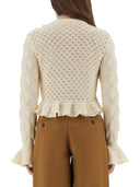 Cardigan Chloé lavorato a maglia all'uncinetto