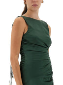 Ganni Gathered Satin Dress
