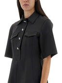 Ganni mini robe avec boutons festonnés