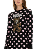 Moschino polka dot kjole med logo