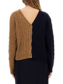 Moschino Two Tone Alpaca Blend Cardigan