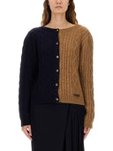 Moschino Two Tone Alpaca Blend Cardigan