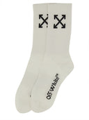Fuera de calcetines medianos blancos con patrón de "flecha"