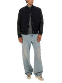 Golden Goose Wool Bomber Jacket And Leather Sleeves