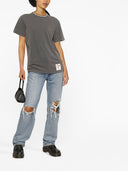 Golden Goose Golden W' Regular T Shirt Jersey di cotone invecchiato con ricamo