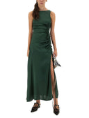 Ganni Gathered Satin Dress