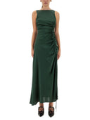 Ganni Gathered Satin Dress