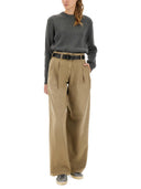 Pantalones de algodón de oro dorado