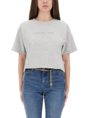 Michael por Michael Kors Camiseta recortada con logotipo en relieve