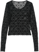 Marine Serre Moonogram Mesh Flock Ls Cropped Top